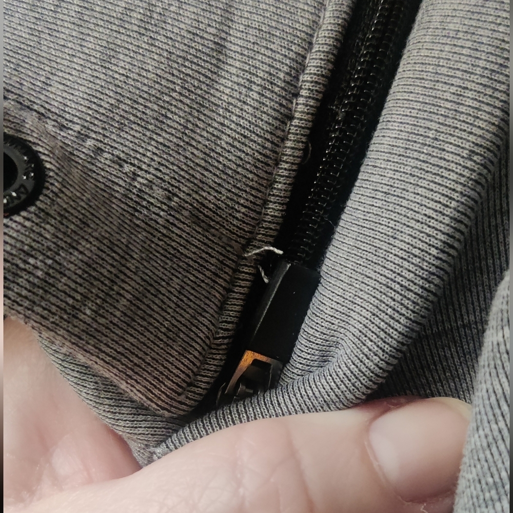 Andrew Marc Grey Zip-Up Hoodie With Removable Hood - Picture 11 of 11